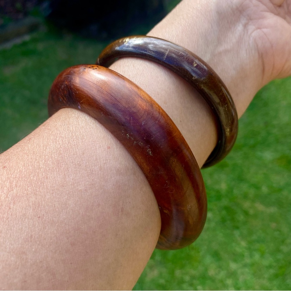 Vintage Wooden Bangles Set of Two.